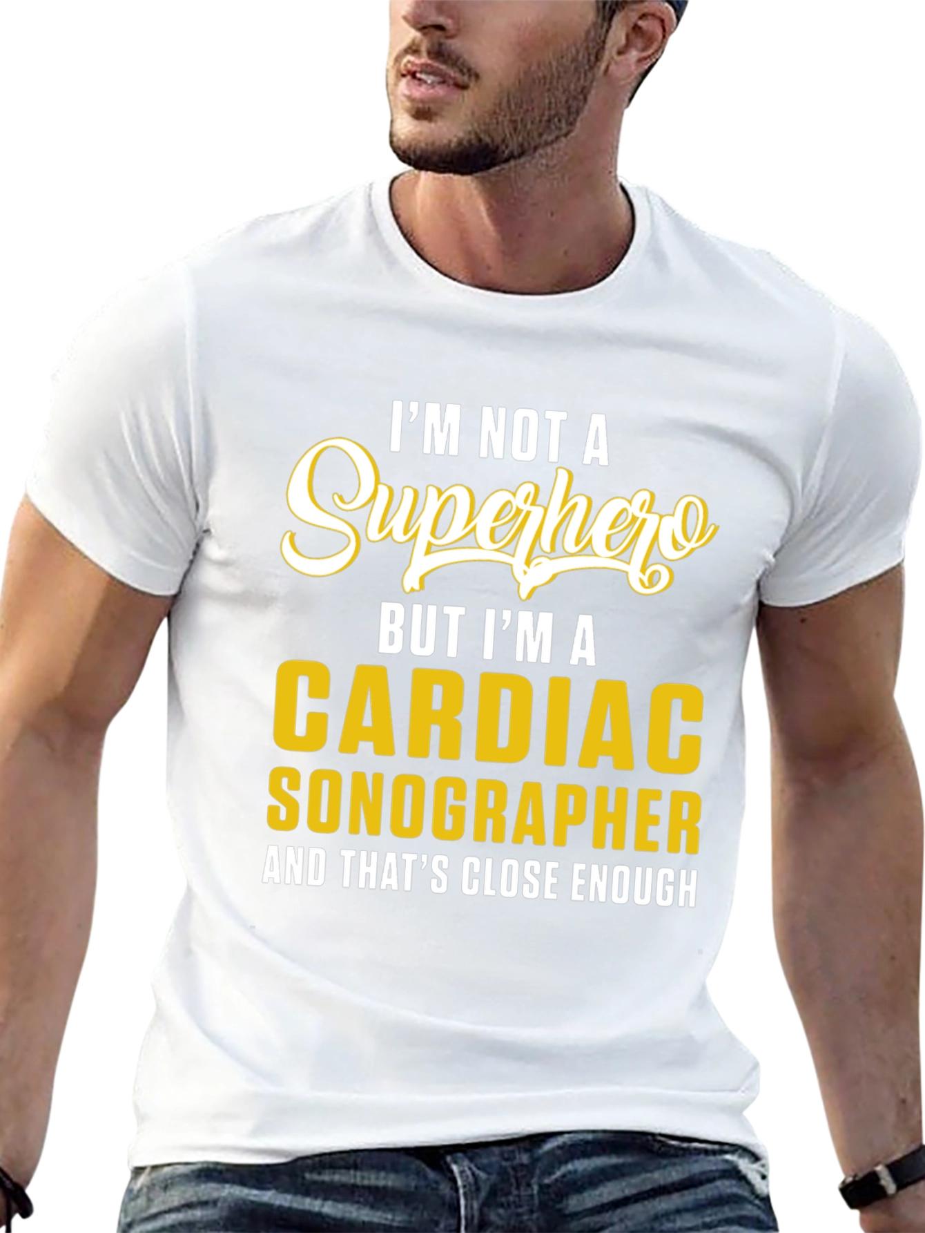 Camiseta Cardíaco Sonographer - No Soy un Superhéroe