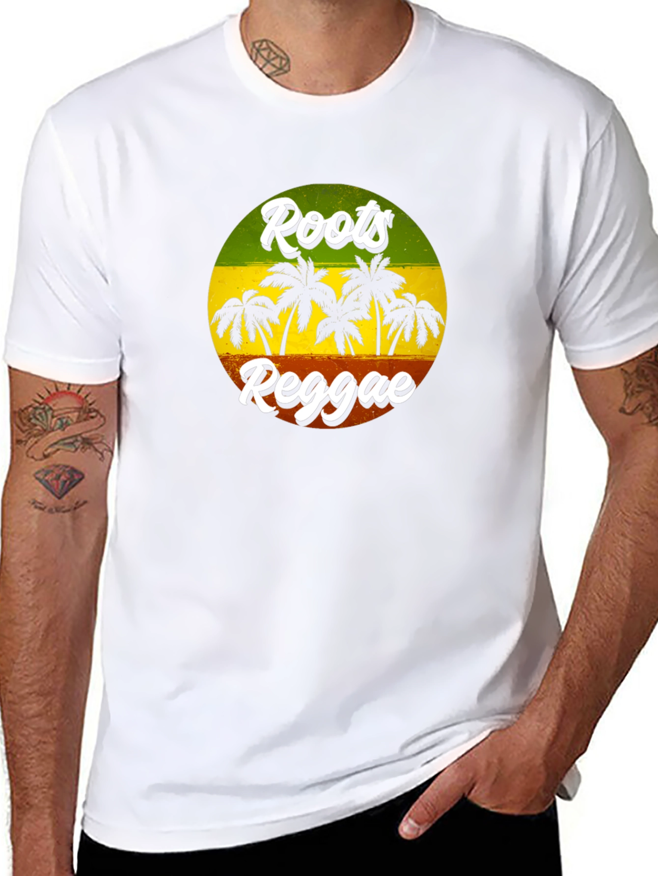 Camiseta Roots Reggae con Diseño de Islas