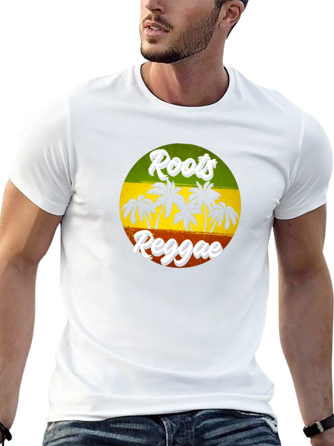 Camiseta Roots Reggae con Diseño de Islas