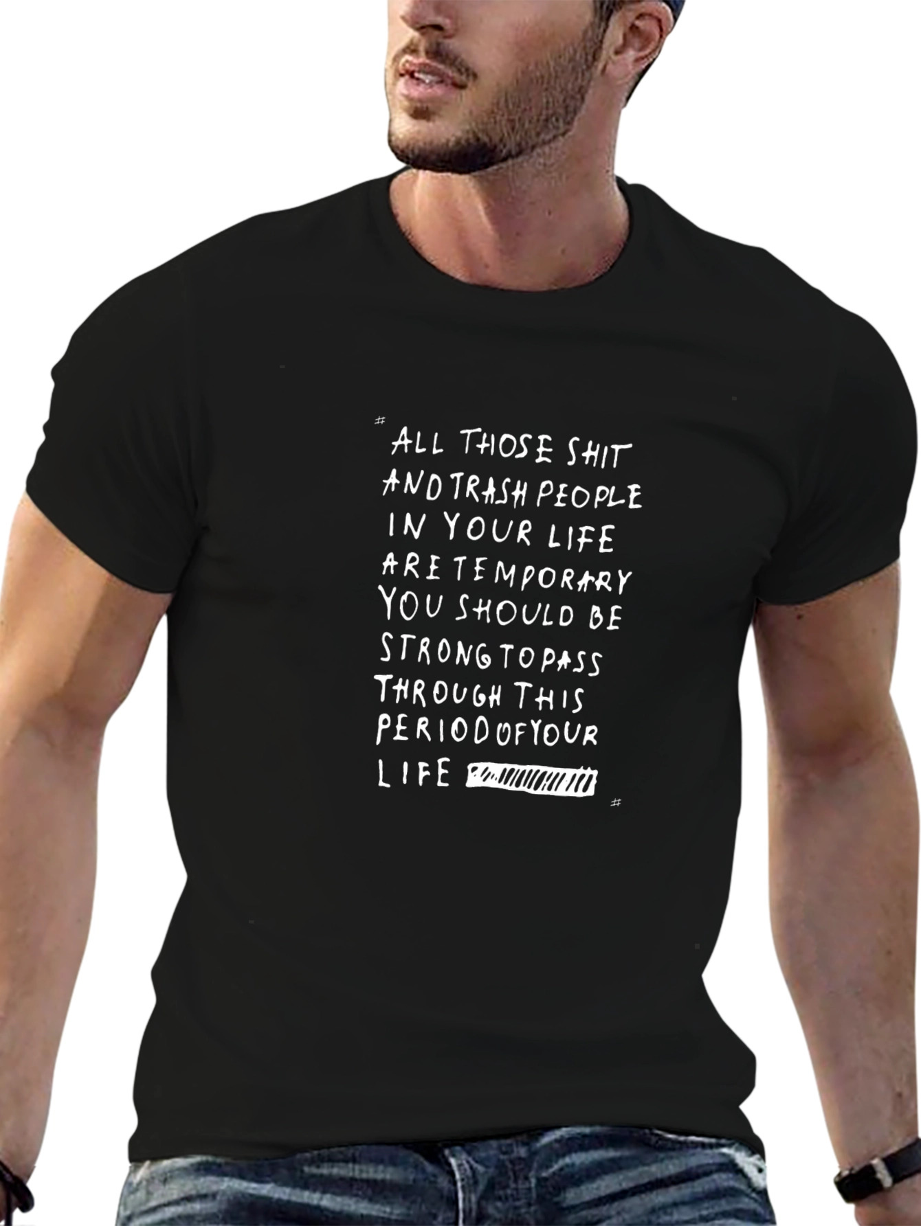 Camiseta Negra con Mensaje Motivacional