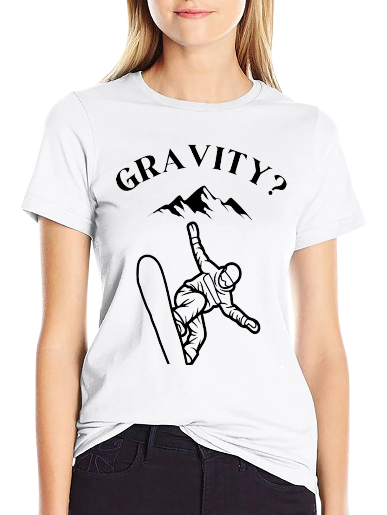 Camiseta Negra ¿Gravedad? Snowboard