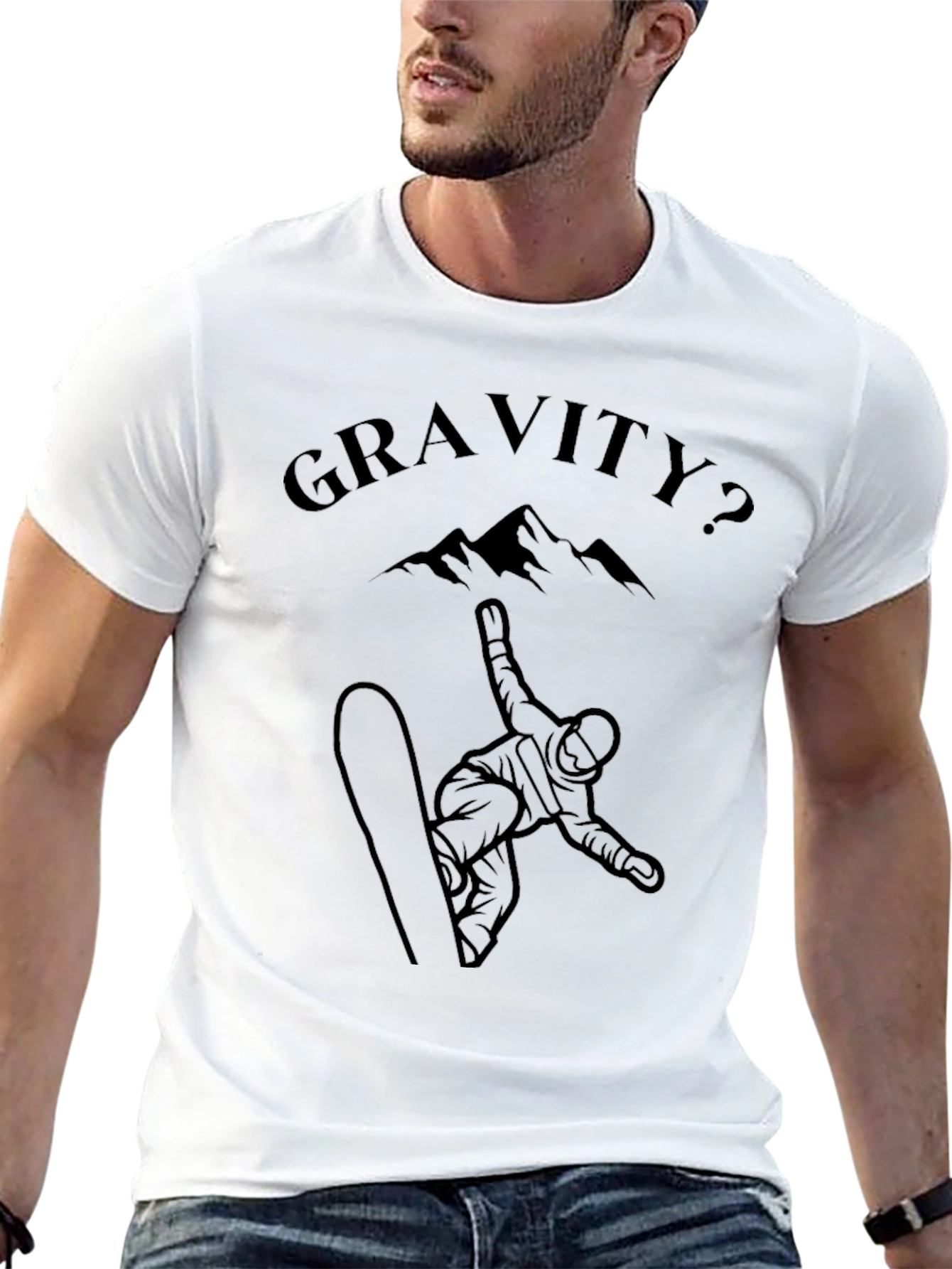 Camiseta Negra ¿Gravedad? Snowboard