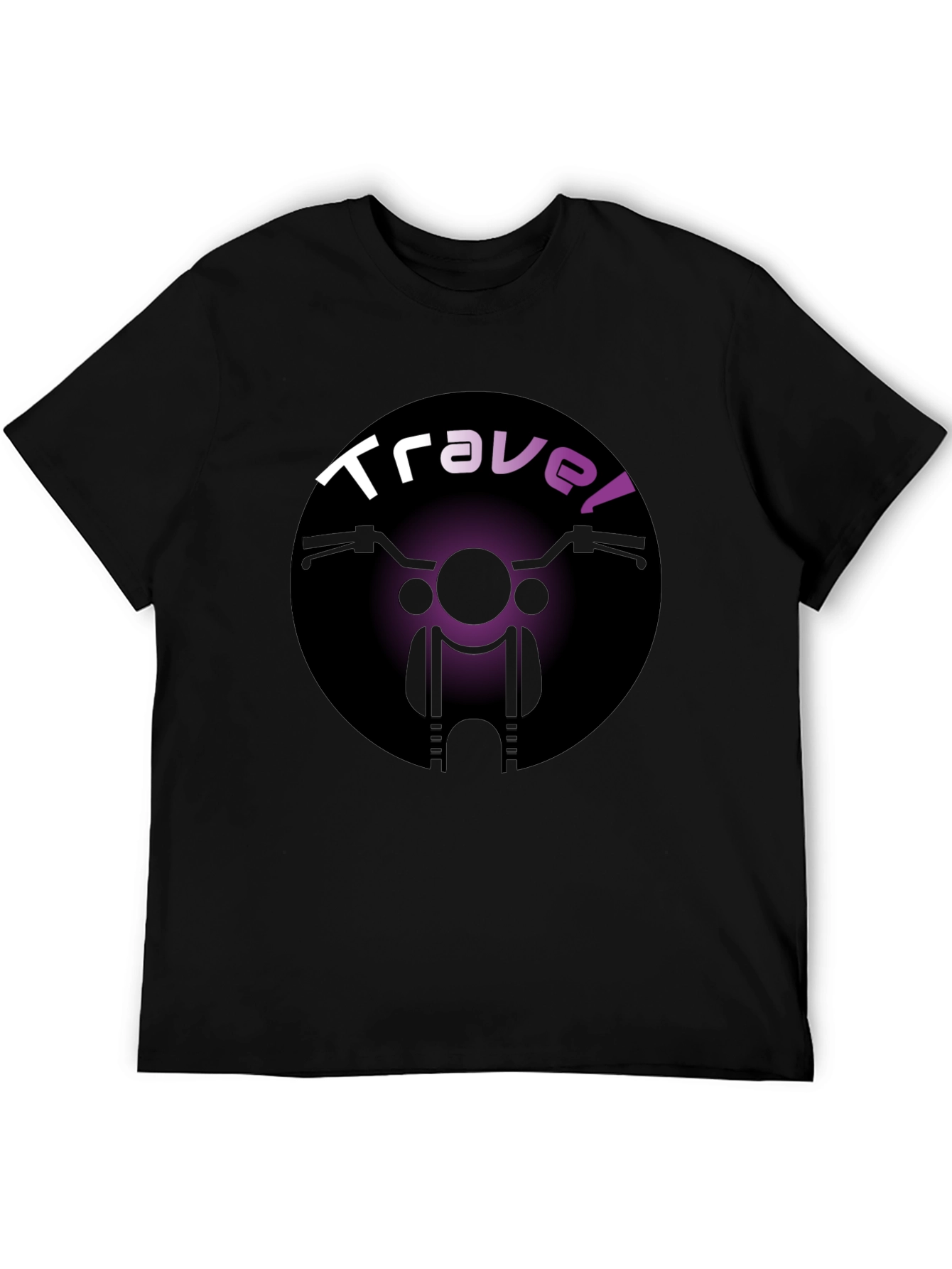 Camiseta Negra Travel Motocicleta Unisex