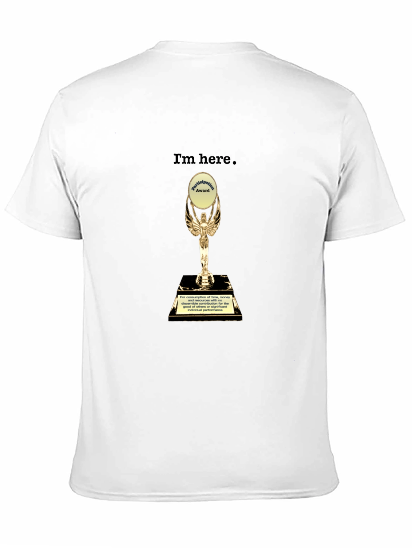 Camiseta Negra con Trofeo de Participación Divertida