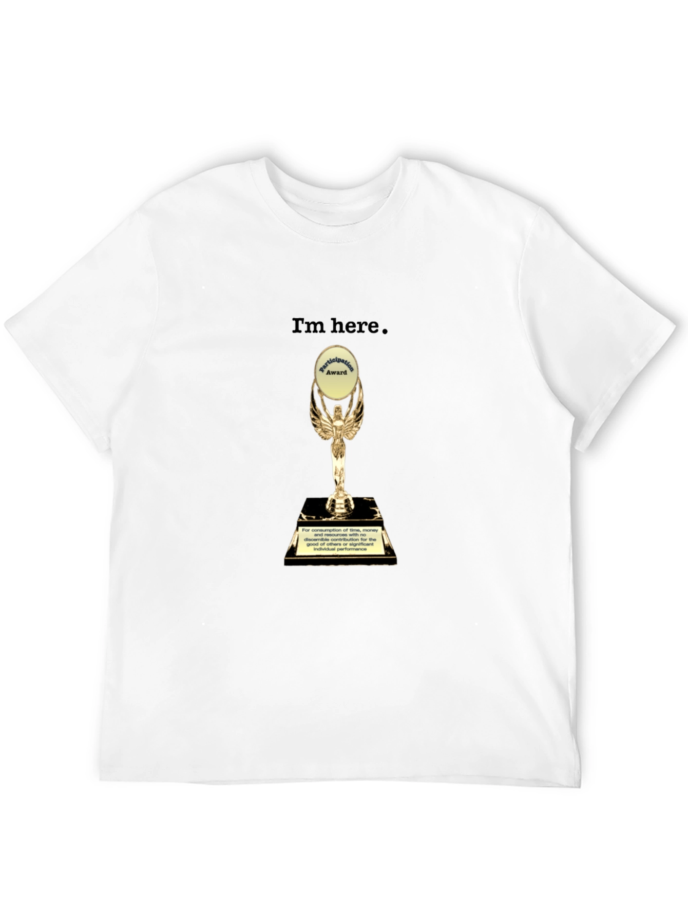 Camiseta Negra con Trofeo de Participación Divertida