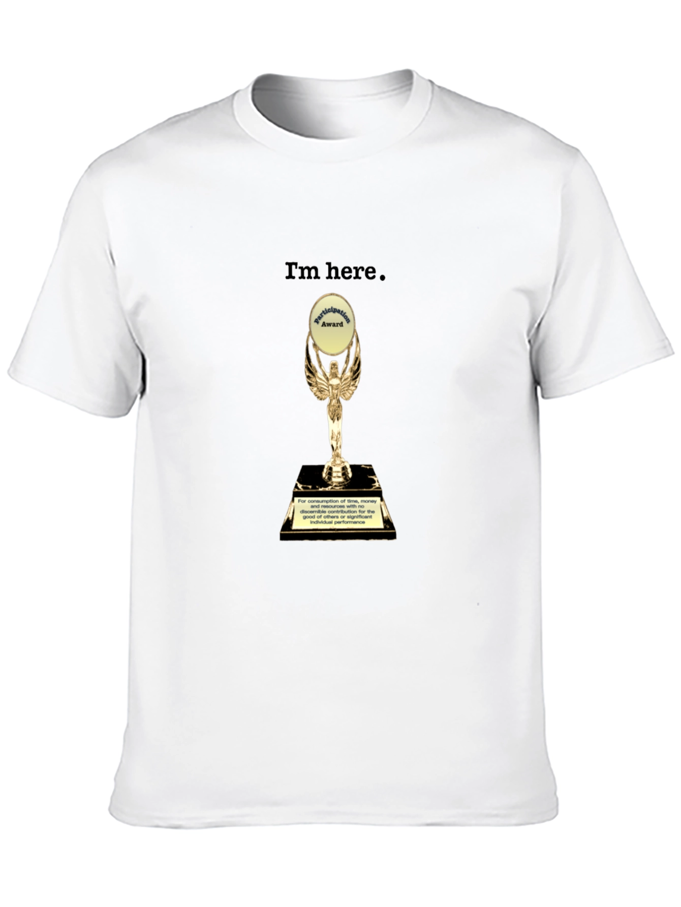Camiseta Negra con Trofeo de Participación Divertida