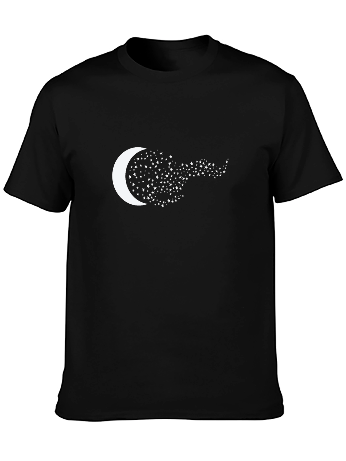 Camiseta Negra con Luna y Estrellas