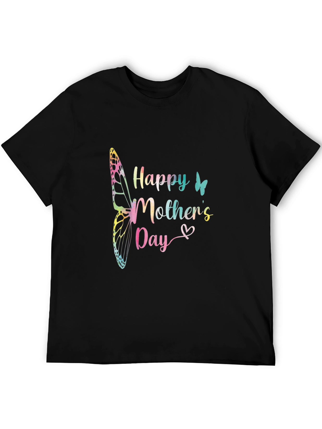 Camiseta Negra Feliz Día de la Madre con Mariposa