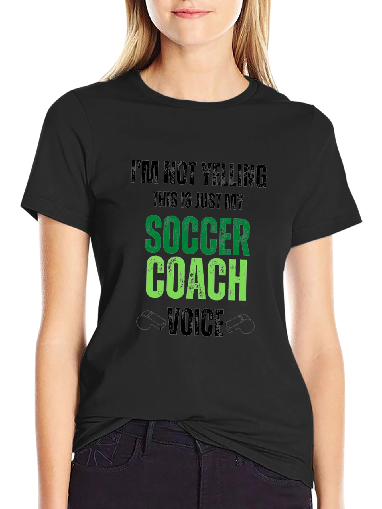 Camiseta Negra: Voz de Entrenador de Fútbol