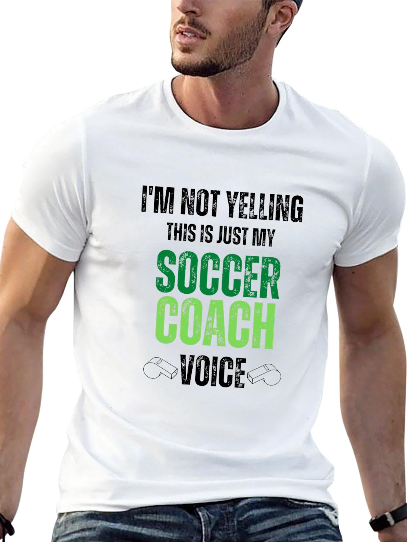 Camiseta Negra: Voz de Entrenador de Fútbol