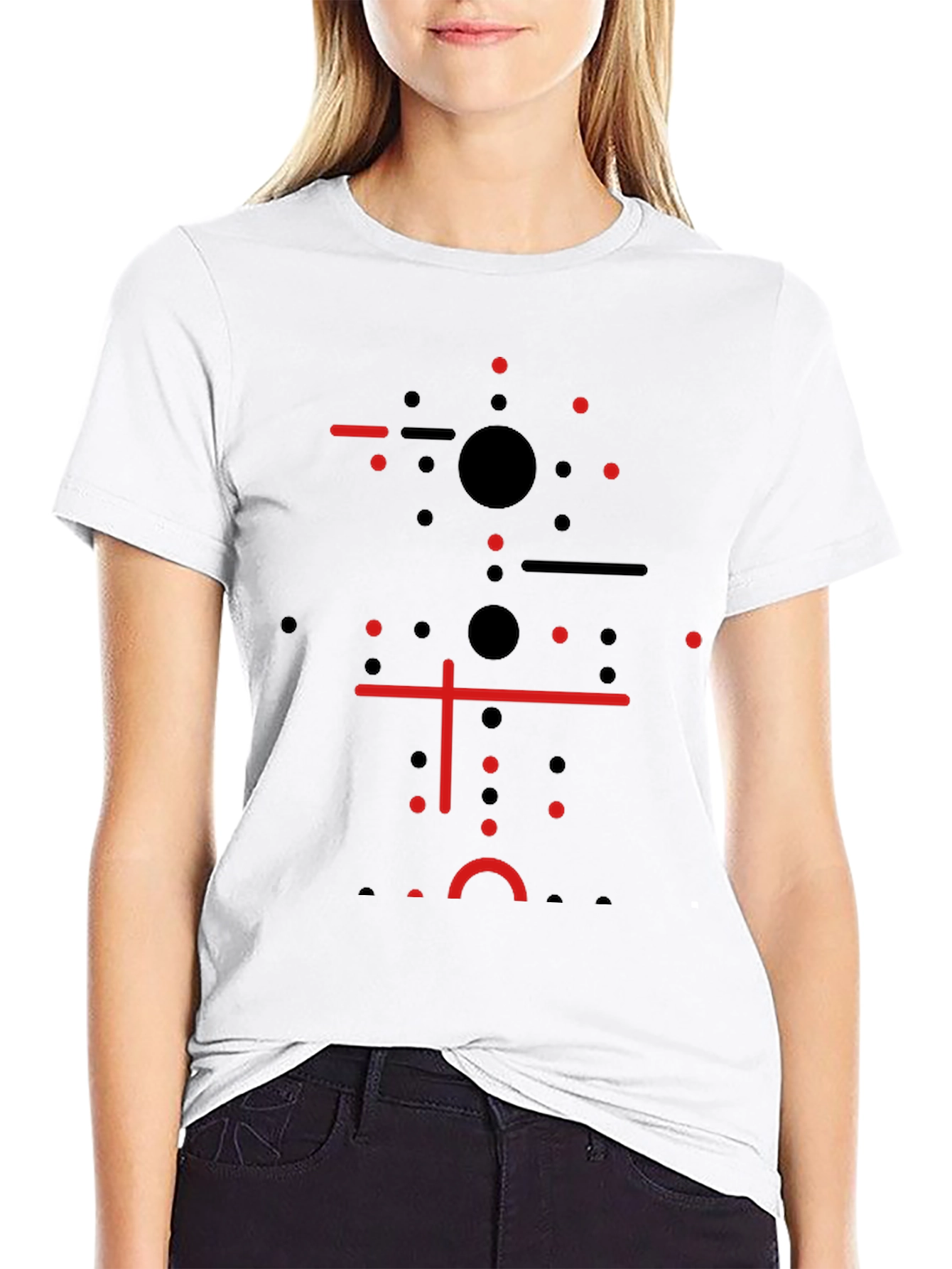 Camiseta Negra Diseño Geométrico Moderno