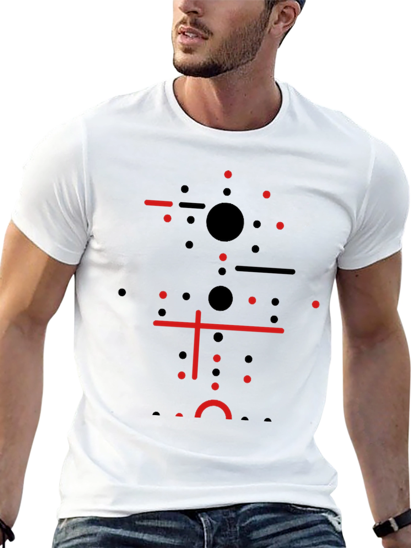 Camiseta Negra Diseño Geométrico Moderno