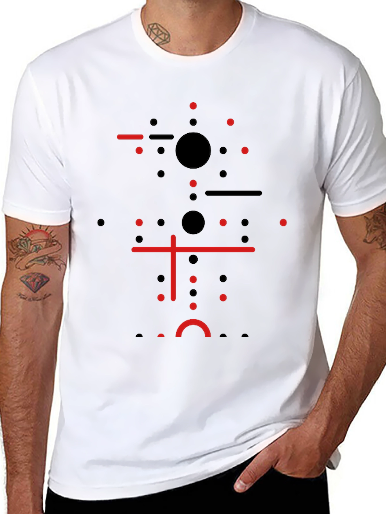 Camiseta Negra Diseño Geométrico Moderno