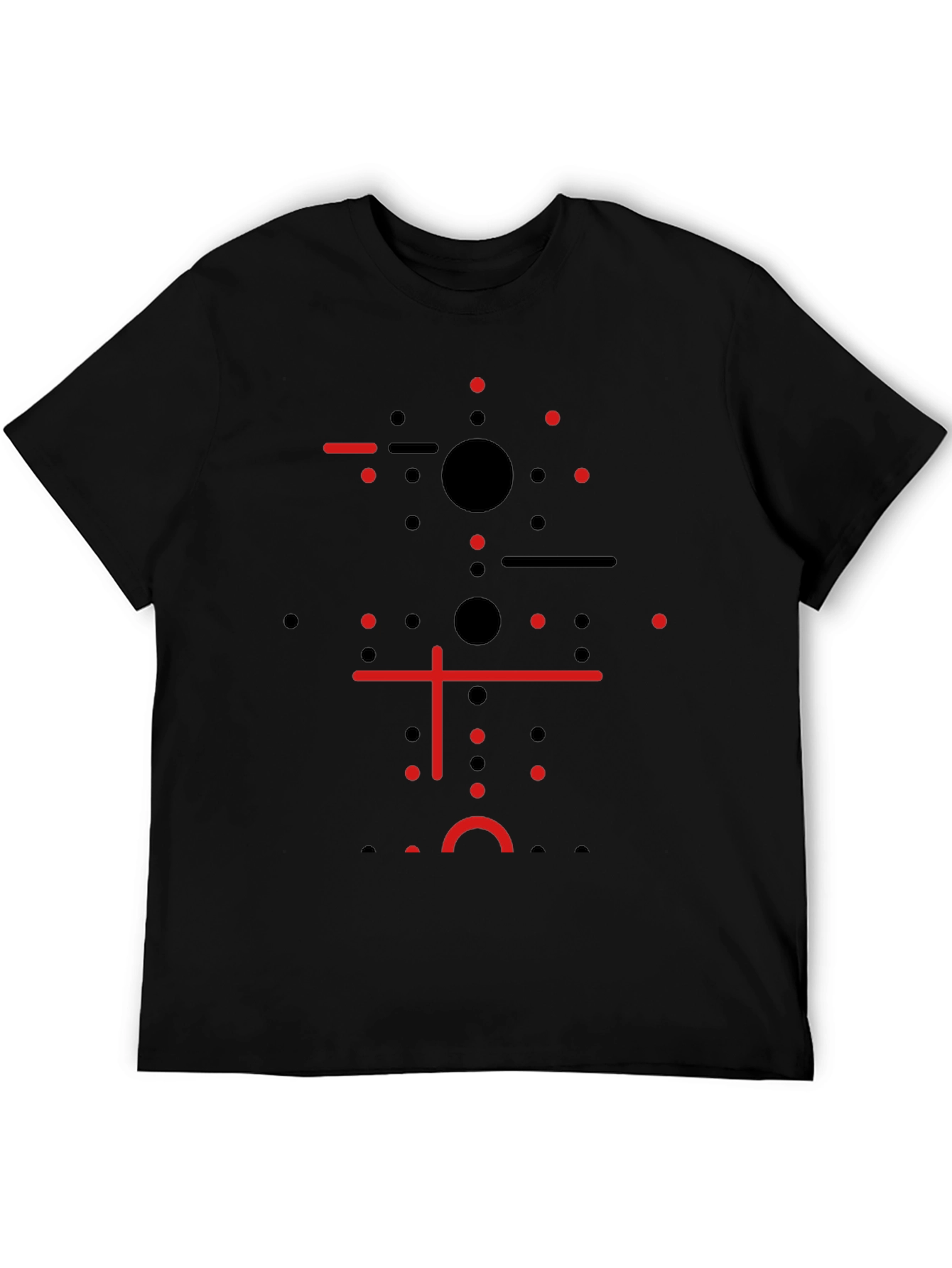 Camiseta Negra Diseño Geométrico Moderno