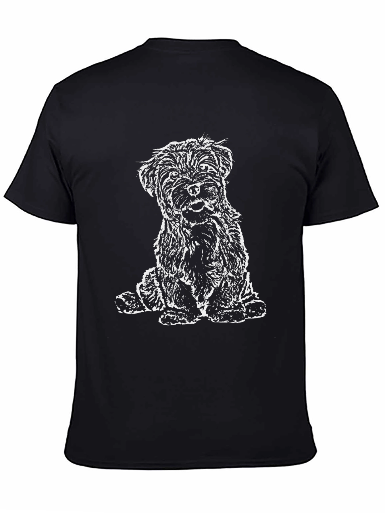 Camiseta Negra con Diseño de Perrito Terrier
