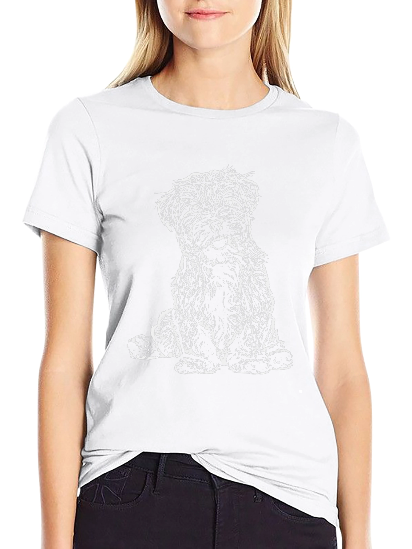 Camiseta Negra con Diseño de Perrito Terrier