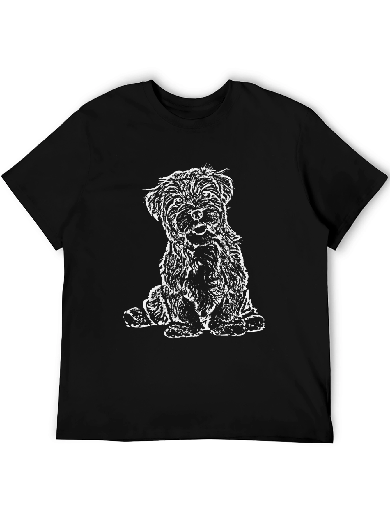 Camiseta Negra con Diseño de Perrito Terrier