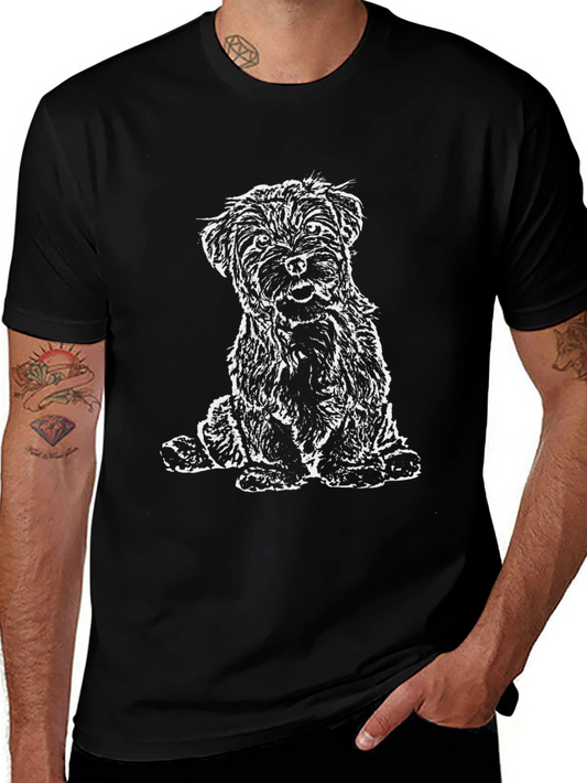 Camiseta Negra con Diseño de Perrito Terrier