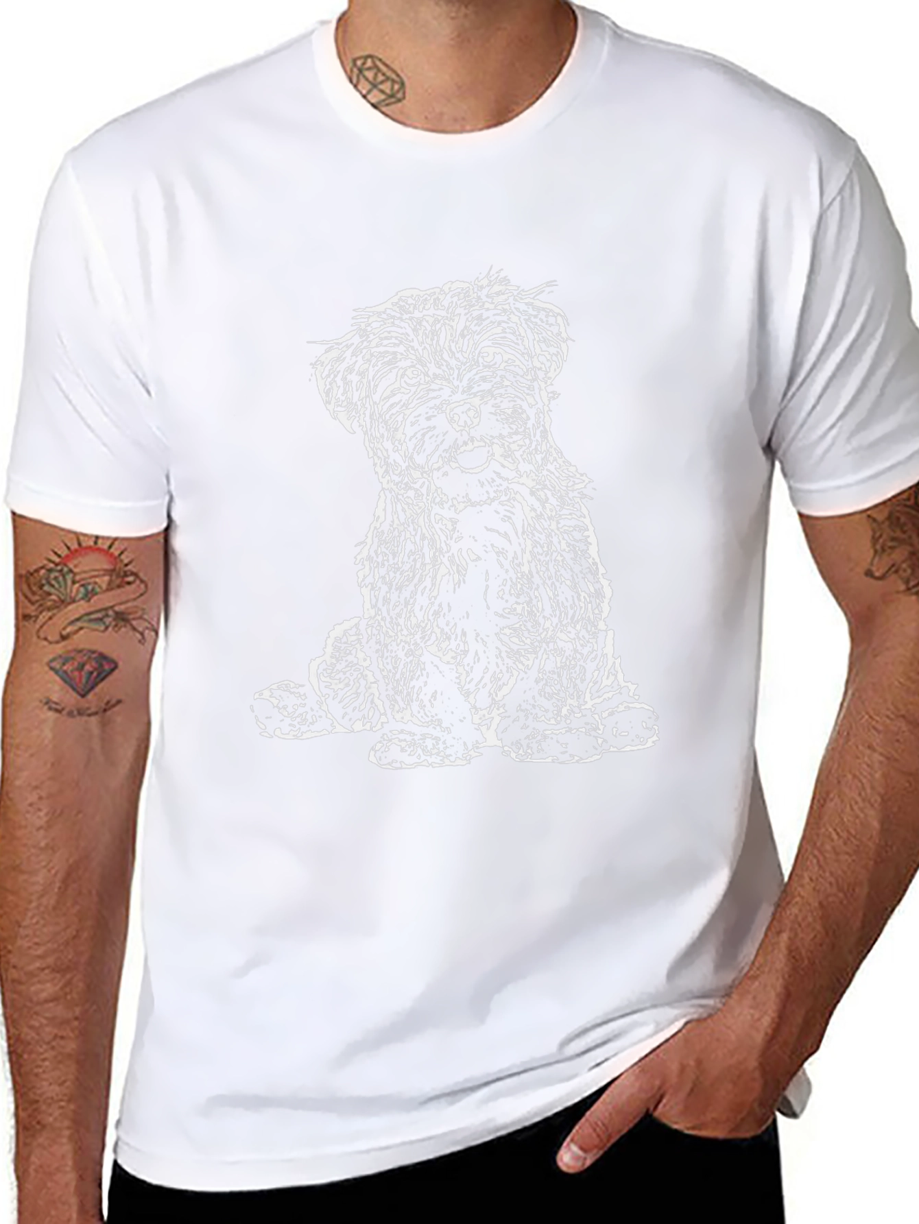 Camiseta Negra con Diseño de Perrito Terrier
