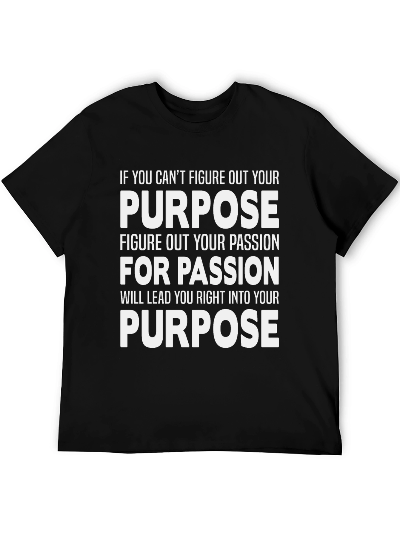 Camiseta Negra con Mensaje Inspirador Propósito y Pasión