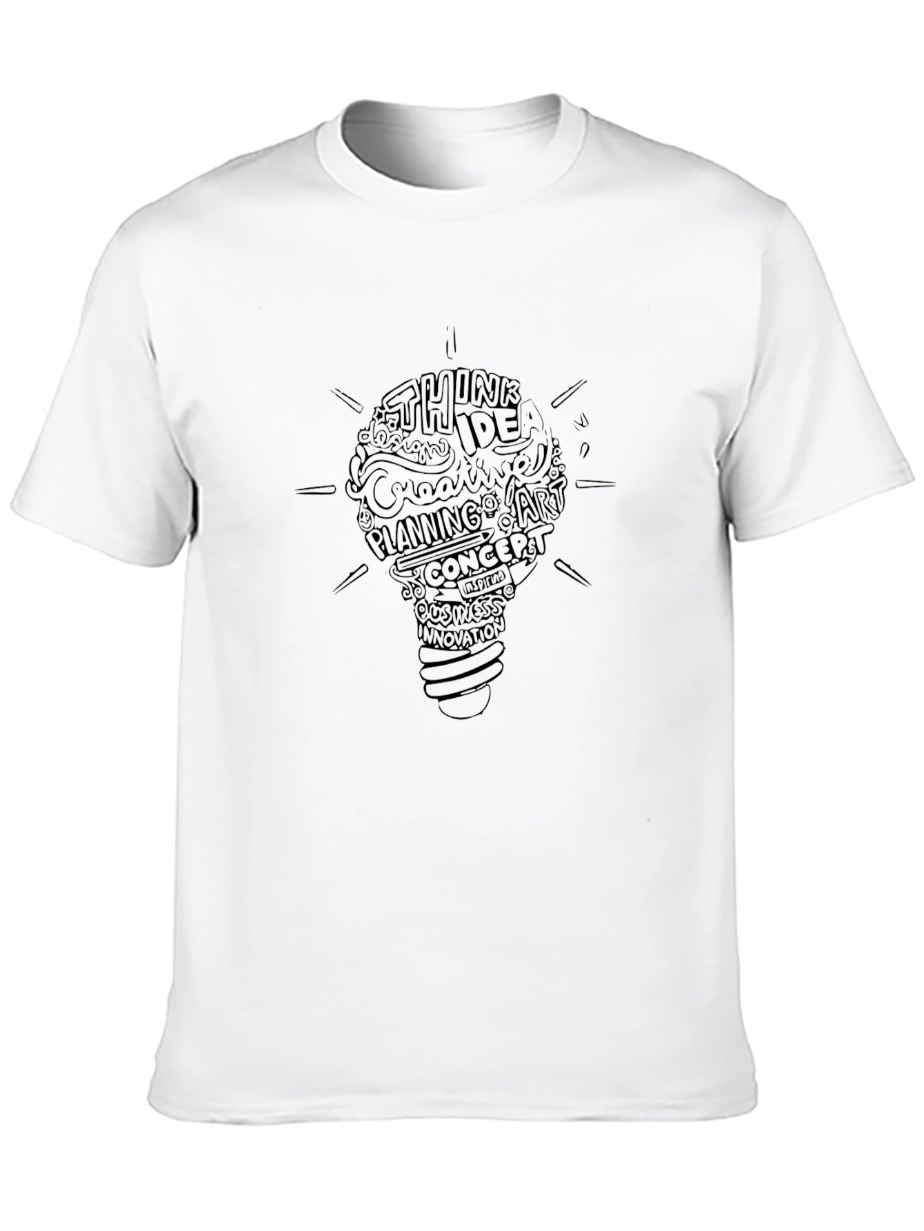 Camiseta Negra Hombre - Diseño Lluvia de Ideas
