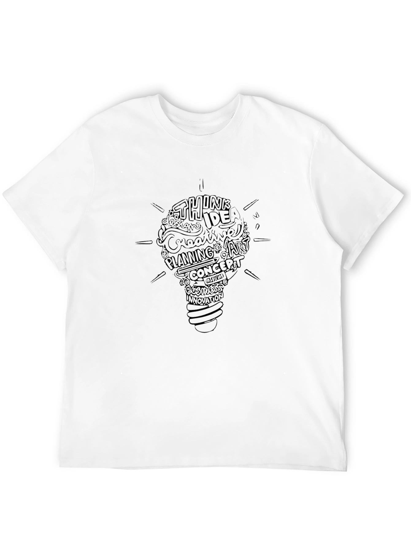 Camiseta Negra Hombre - Diseño Lluvia de Ideas