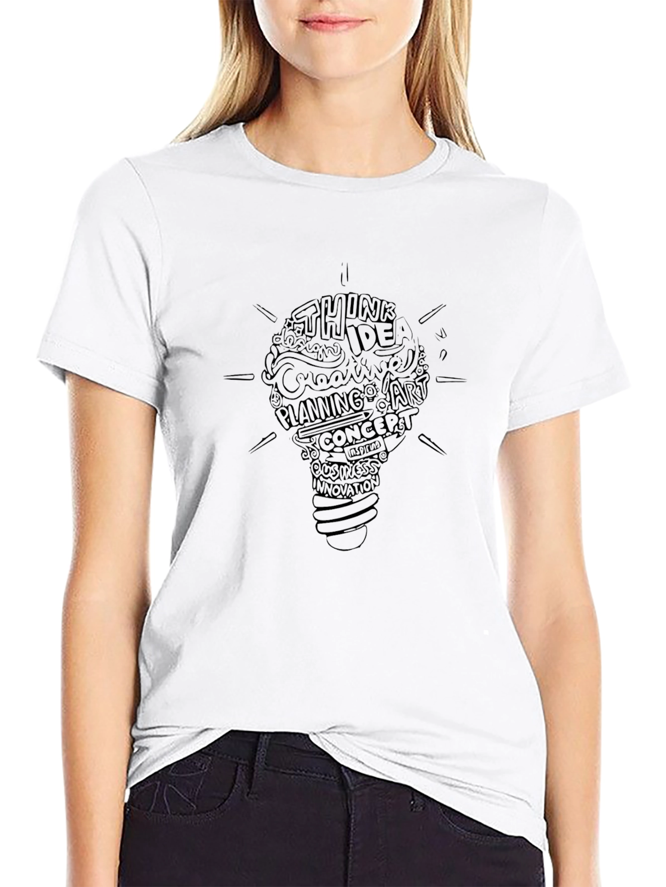 Camiseta Negra Hombre - Diseño Lluvia de Ideas
