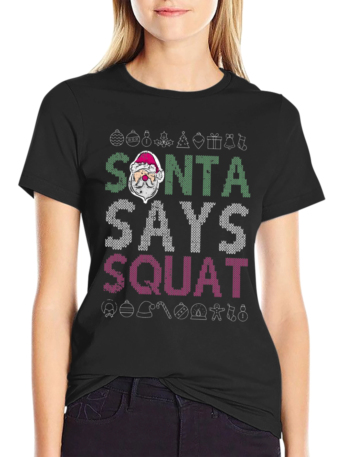 Camiseta Navideña Santa Dice Squat