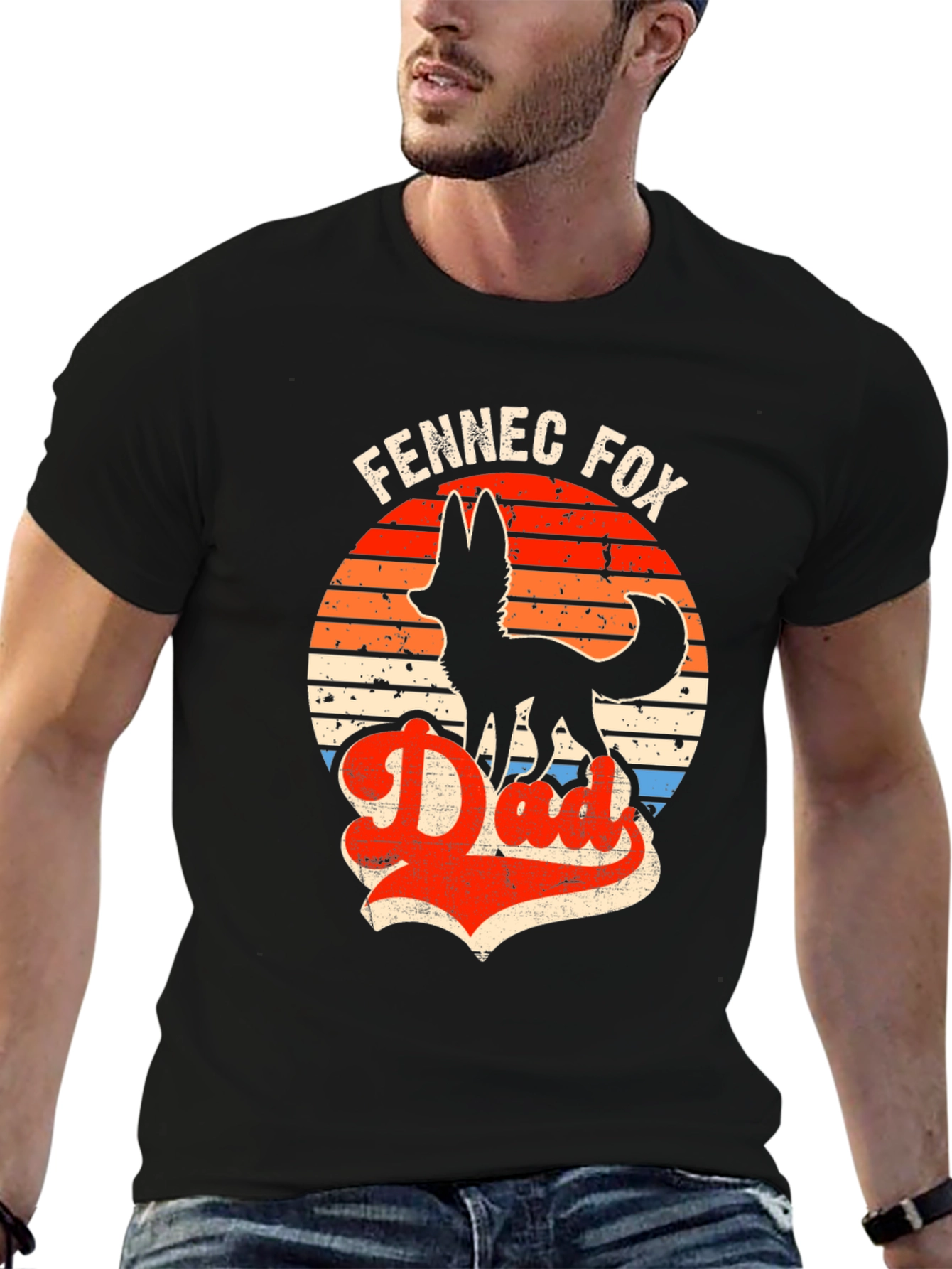 Camiseta Negra Fennec Fox Dad