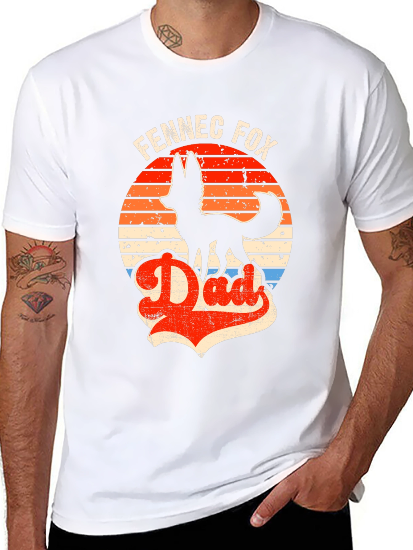 Camiseta Negra Fennec Fox Dad