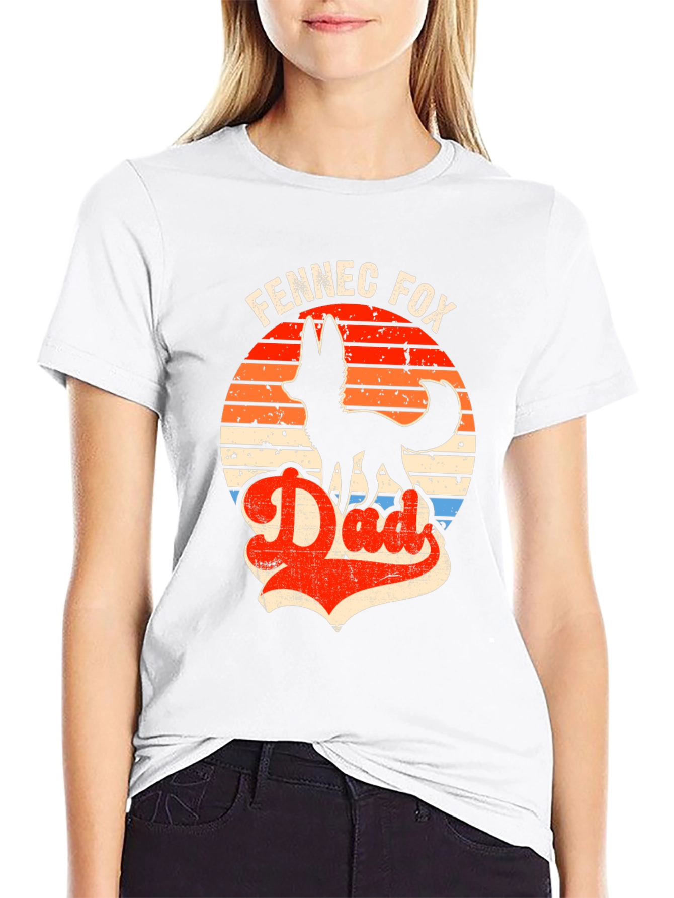 Camiseta Negra Fennec Fox Dad
