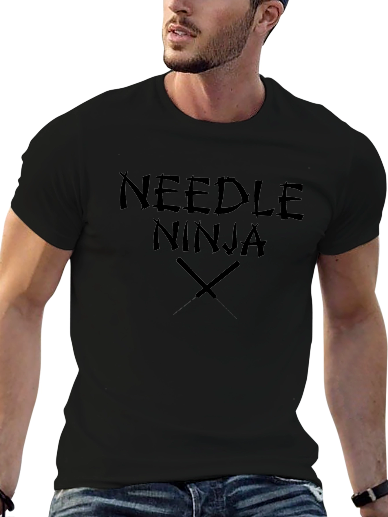 Camiseta Negra Needle Ninja para Hombre
