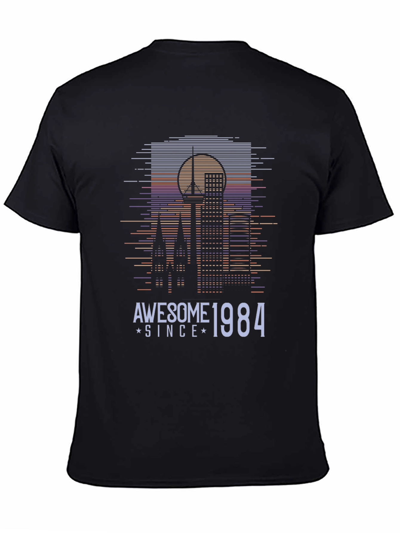 Camiseta Negra Retro Awesome Since 1984