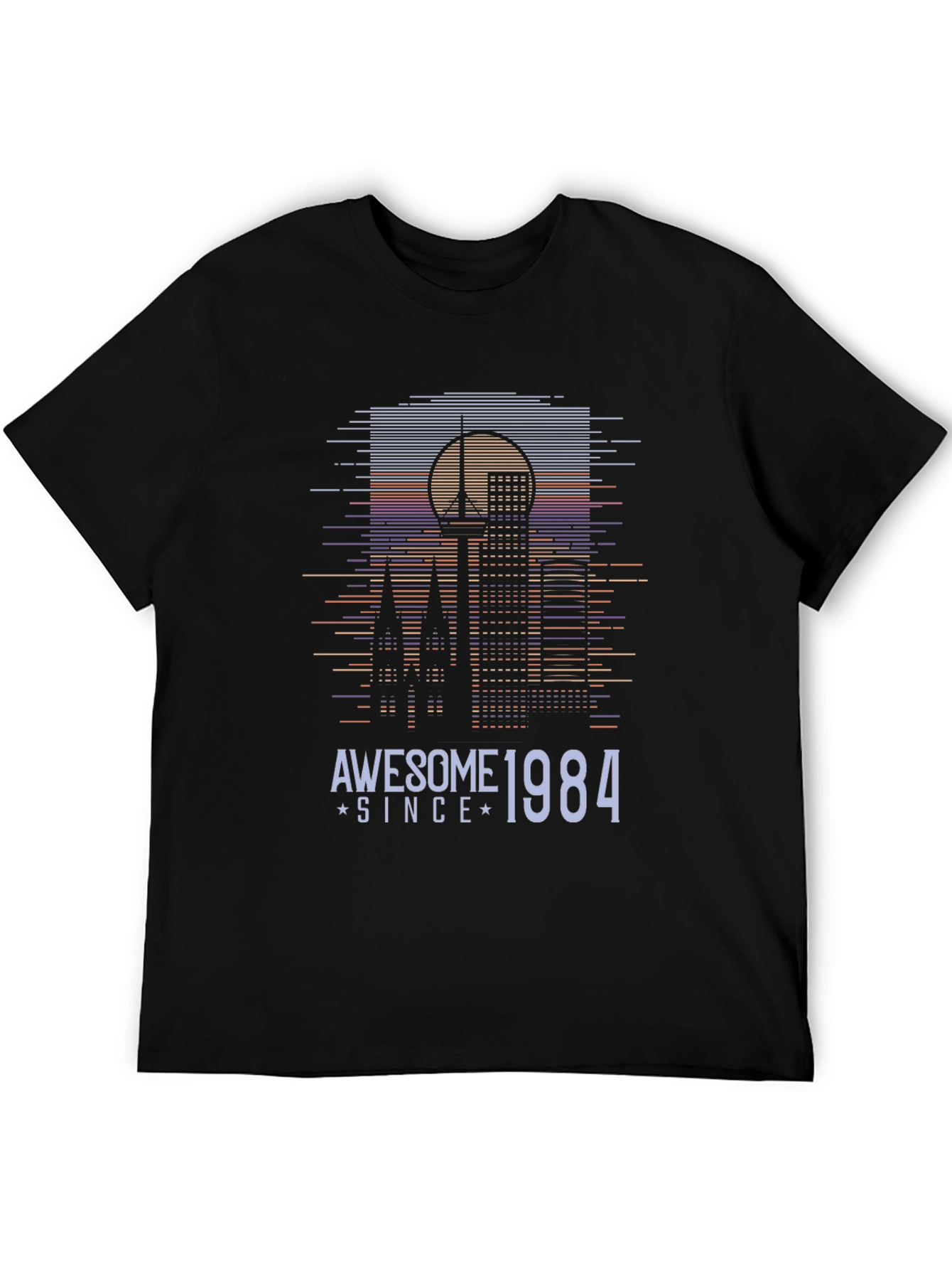 Camiseta Negra Retro Awesome Since 1984