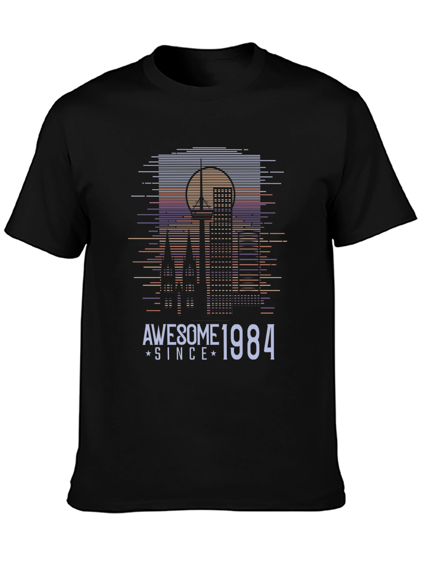 Camiseta Negra Retro Awesome Since 1984