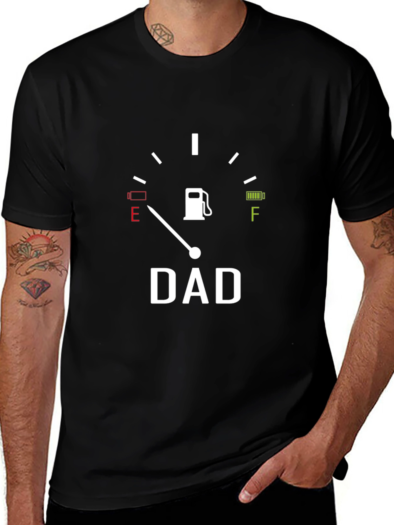 Camiseta Negra Hombre DAD Indicador Gasolina