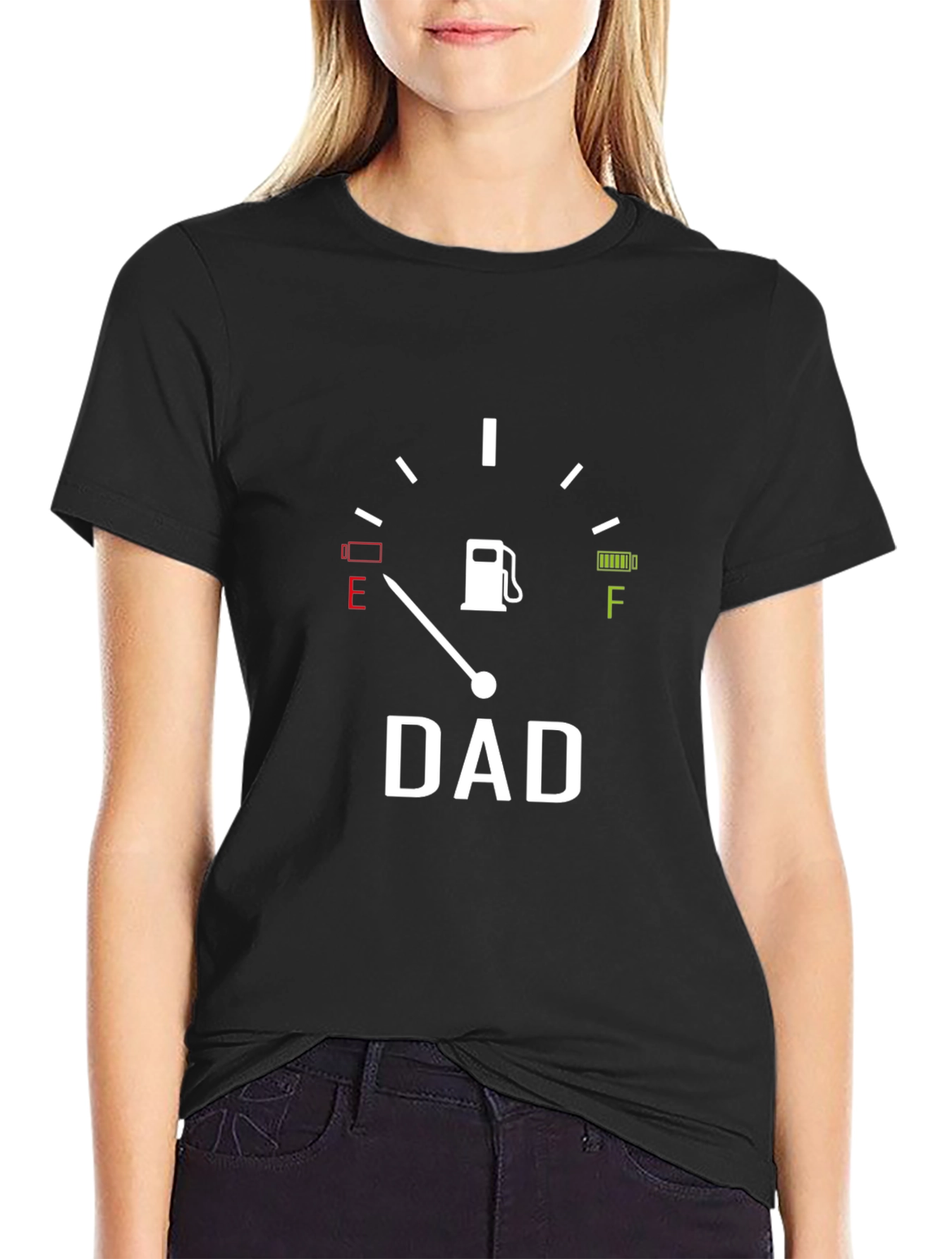 Camiseta Negra Hombre DAD Indicador Gasolina