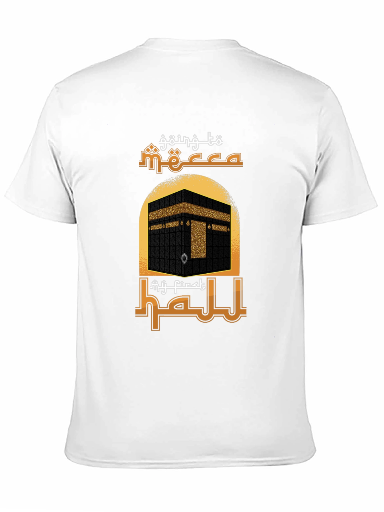 Camiseta Negra con Diseño de la Meca