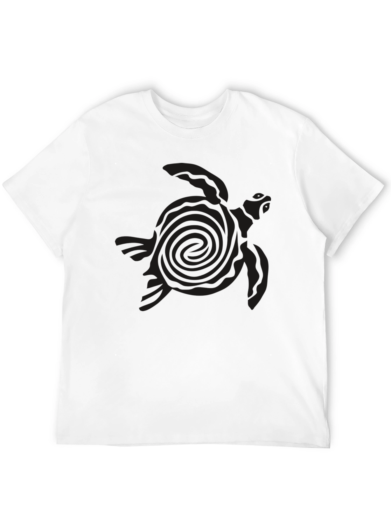 Camiseta Negra con Diseño de Tortuga Tribal