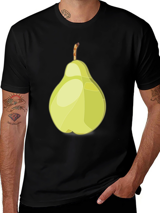 Camiseta Negra con Diseño de Pera Abstracta
