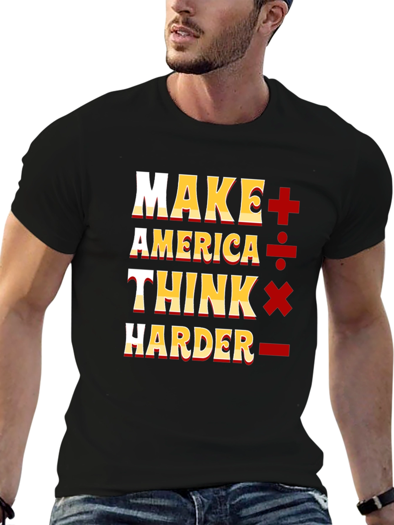 Camiseta Negra: Make America Think Harder
