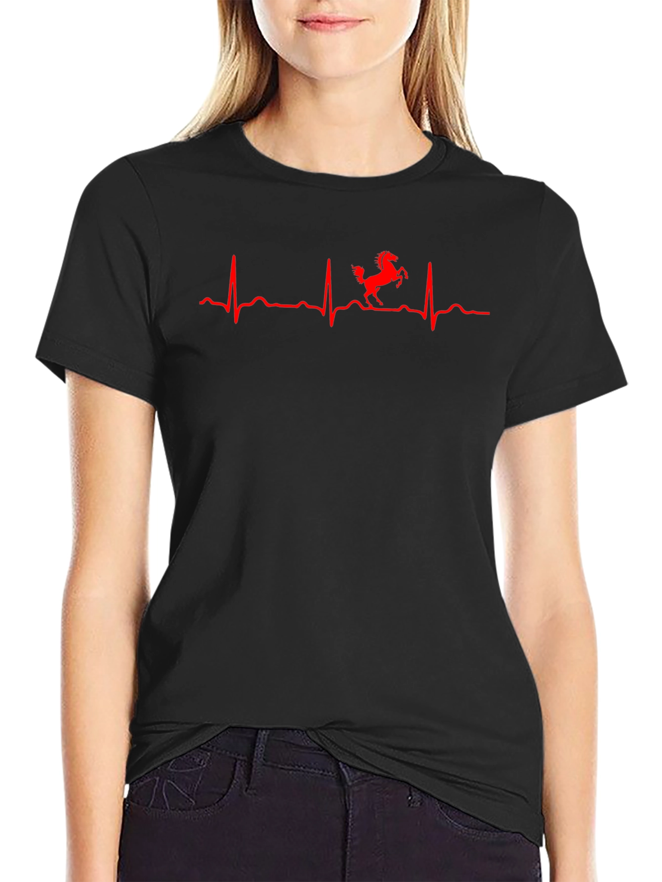 Ferrari Heartbeat T-Shirt - Mens Black Tee