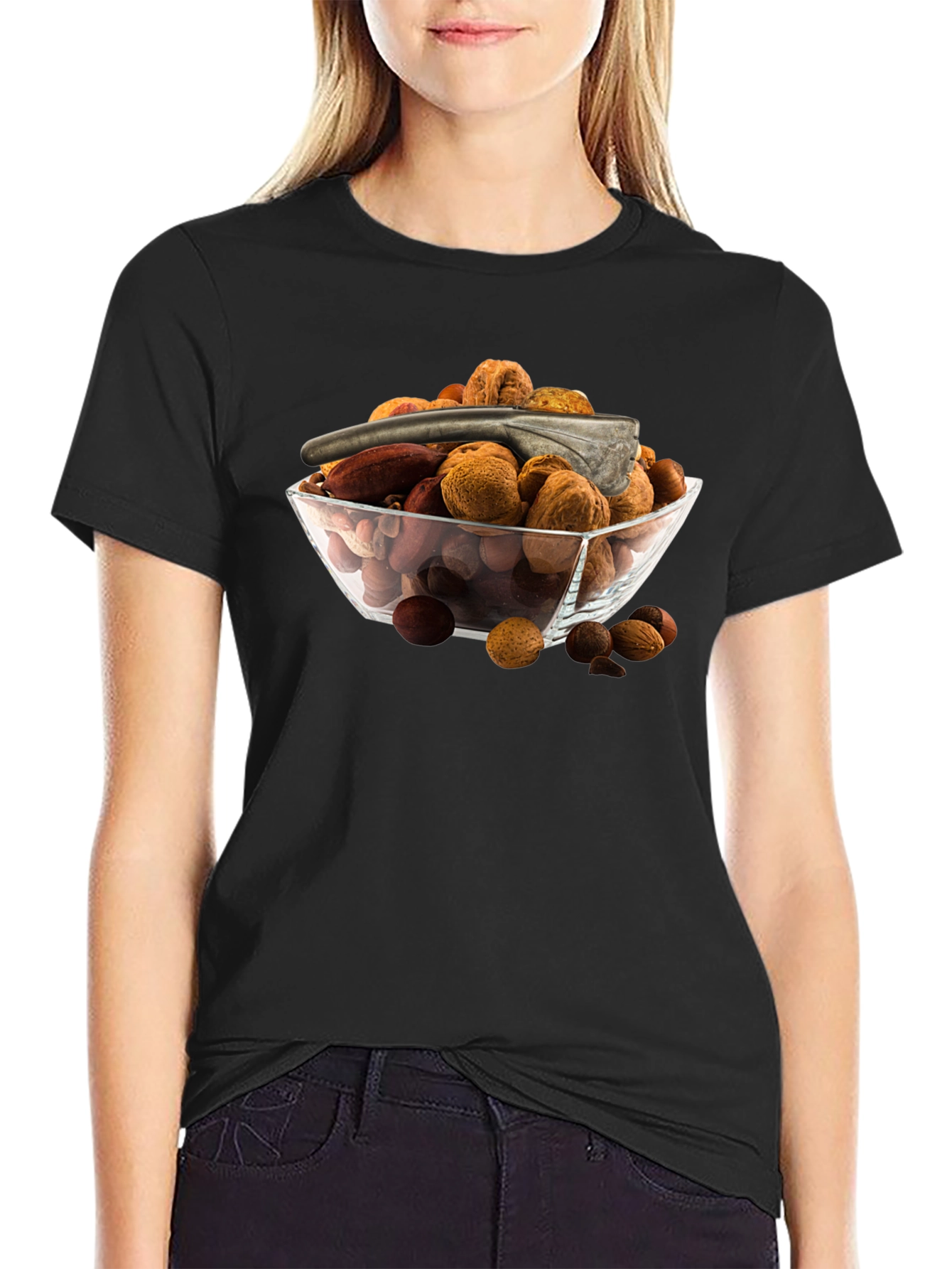 Camiseta Negra con Bol de Frutos Secos
