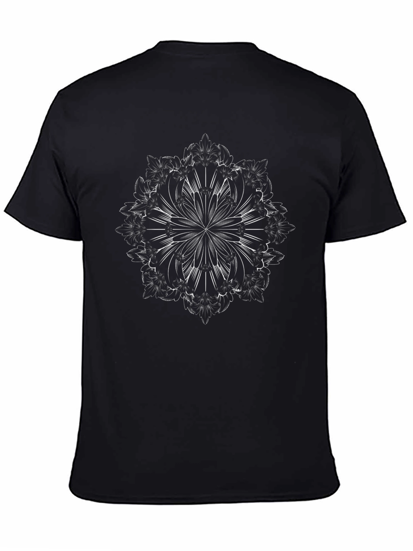 Camiseta Negra Mandala Abstracta para Hombre