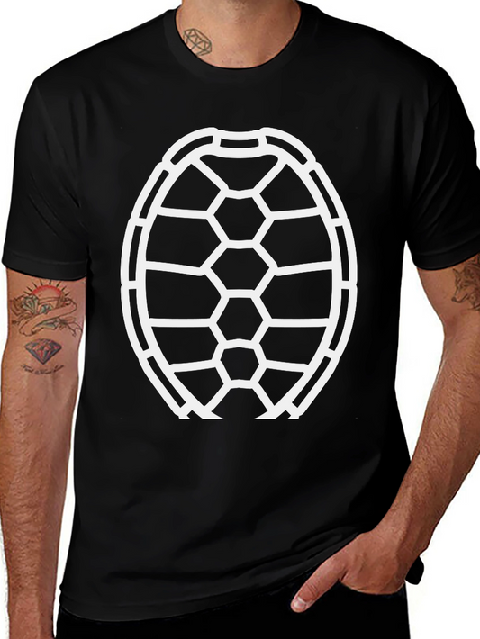 Camiseta Negra con Diseño de Caparazón de Tortuga