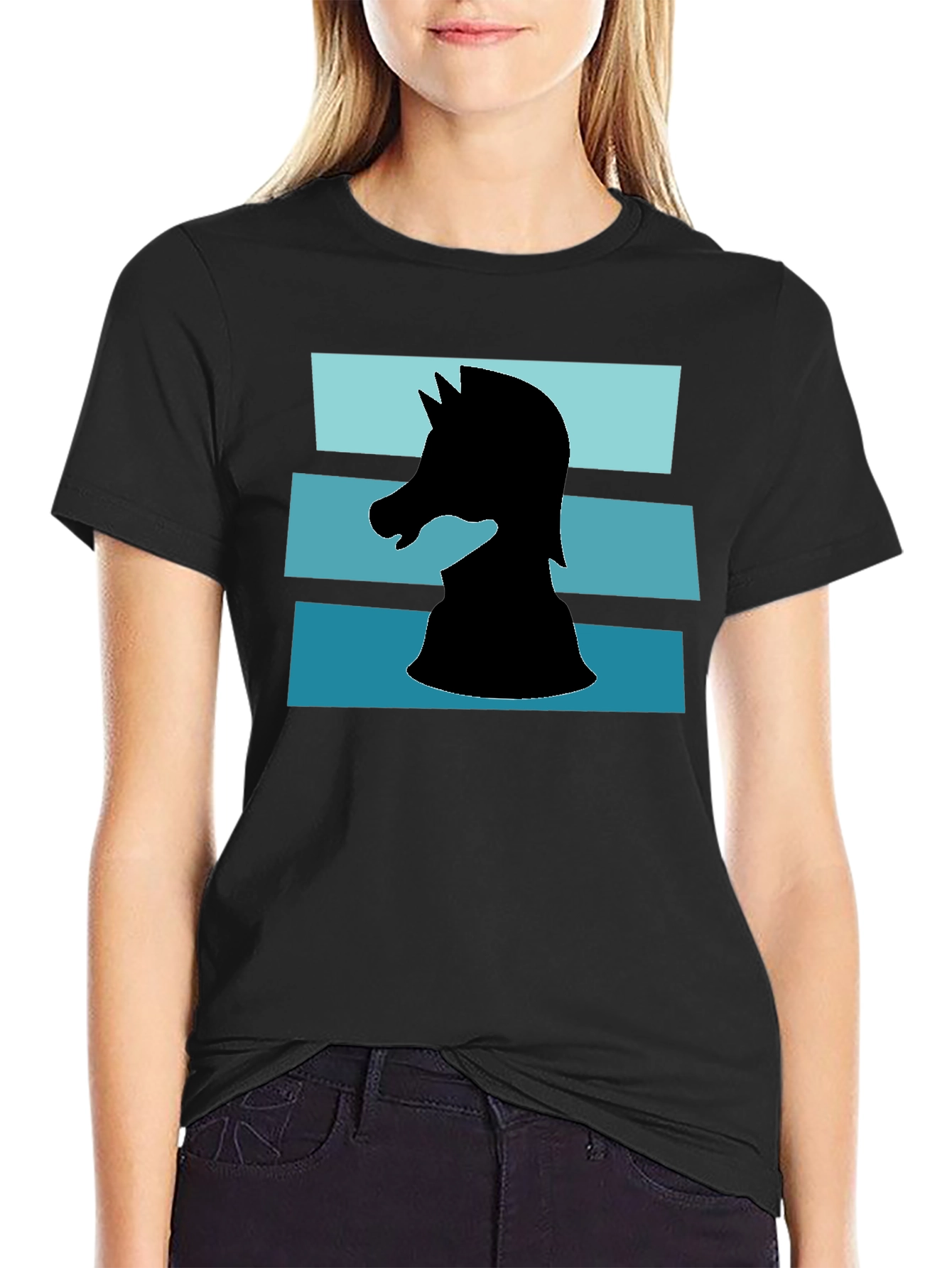 Camiseta Caballero Ajedrez Diseño Retro