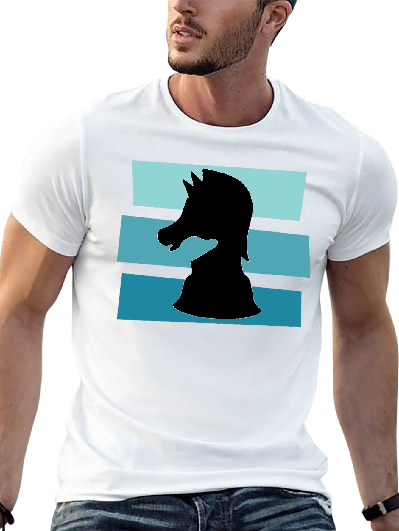 Camiseta Caballero Ajedrez Diseño Retro
