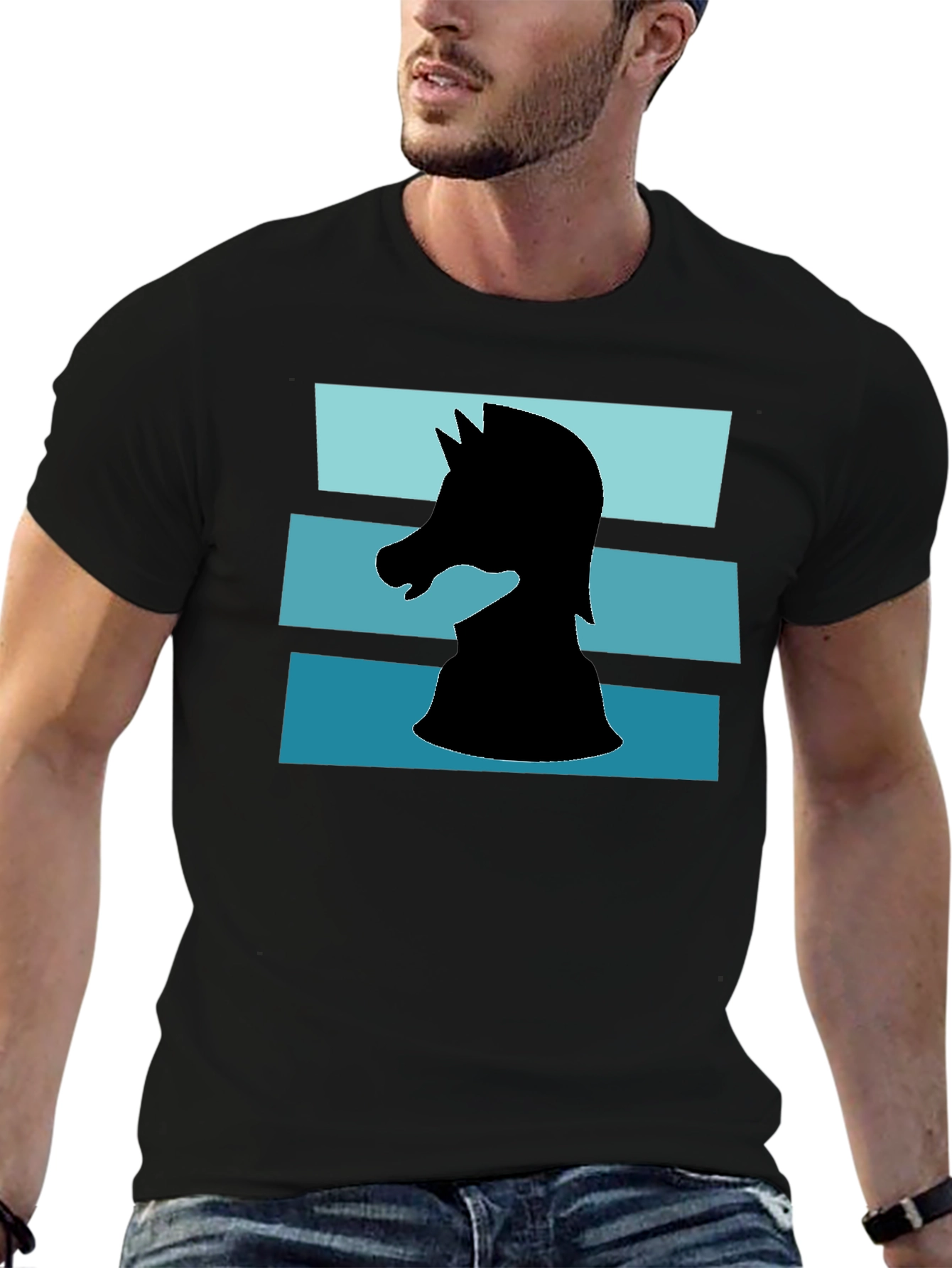 Camiseta Caballero Ajedrez Diseño Retro