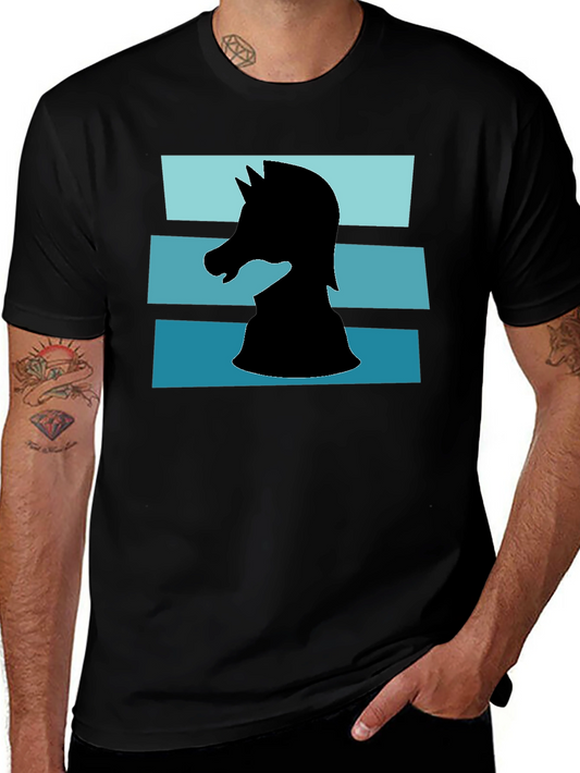 Camiseta Caballero Ajedrez Diseño Retro
