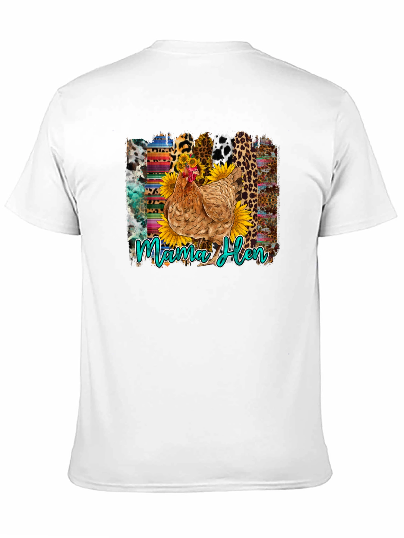 Camiseta Negra con Diseño de Gallina Mama Hen
